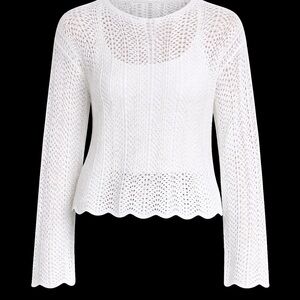 Z Supply White Long Sleeve Knit Top